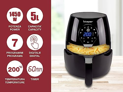  BEPER P101FRI050 Hot Air Fryer per donne e famiglie per cuocere in modo sano nella cucina domestica con funzioni avanza
