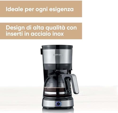  Severin KA 4808 Caffè e Tisane Maker con Filtri Rinovabili e Placa Riscaldata, 0.5 Litri, Socket Schuko, Disegno Compat