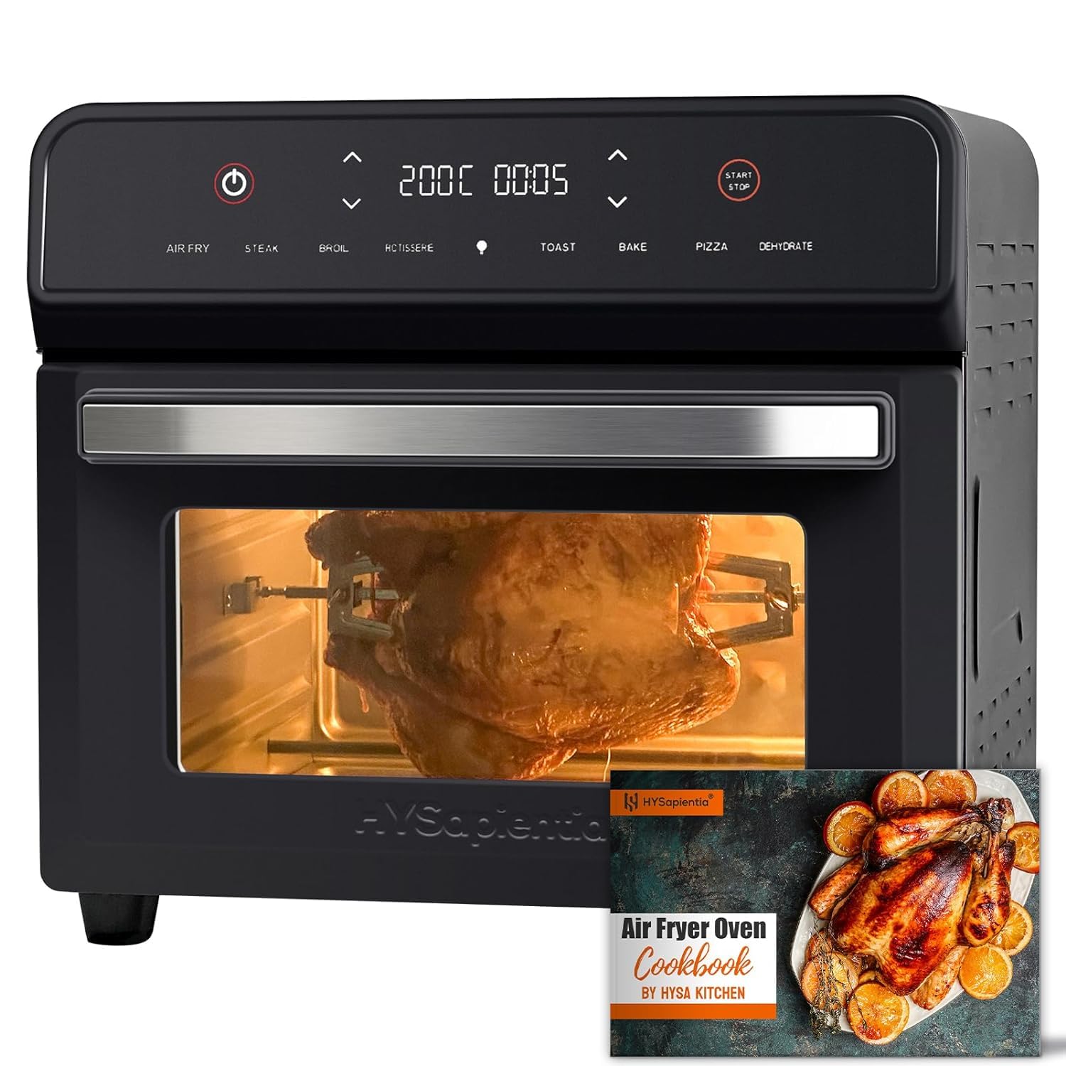 HYSapientia 24 Litre Air Fryer Oven Funzionalità, Visualizzazione Digitale, 1800 W, Stainless Steel [Ricerca], Modelli d